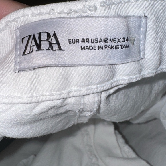 Zara TRF Mid-rise Wide Leg Baggy White Jeans Size 12 - Picture 7 of 7